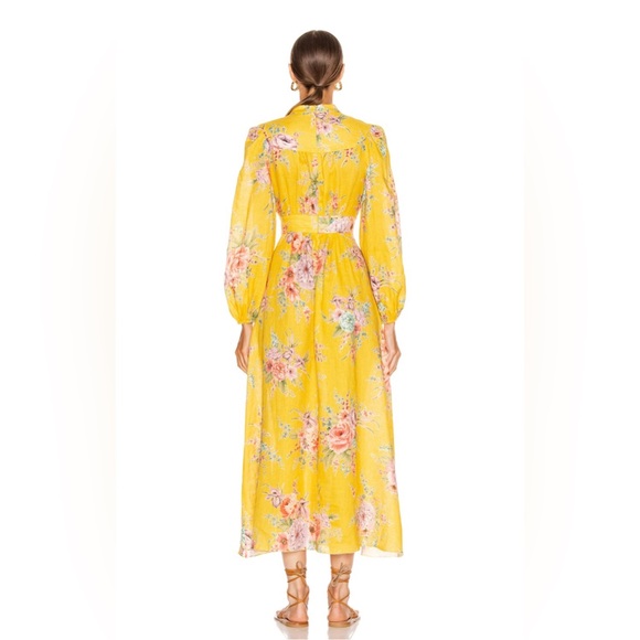 NWT Zimmermann Zinnia Dress – Yellow Floral Midi – Size 0P - Picture 3 of 8